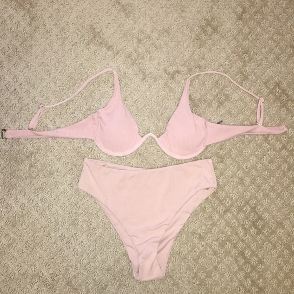 High waisted light pink bikini from SHEIN